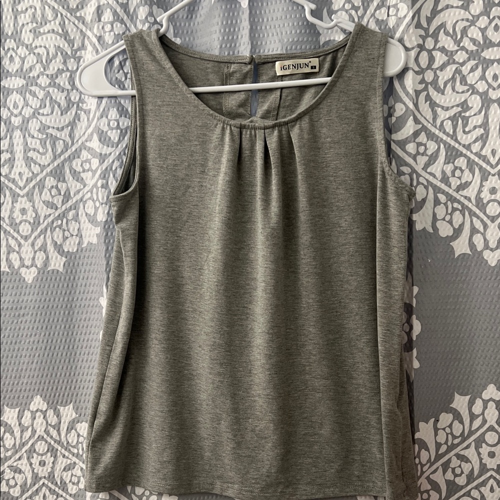 Women's Sleeveless Gray Blouse